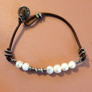 Silpada Leather Pearl Bracelet